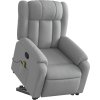 Zvedací masážní polohovací křeslo textil [3205328] (Barva Světle šedá)