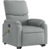 Zvedací masážní polohovací křeslo textil [3204837] (Barva Tmavě šedá)