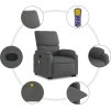 Zvedací masážní polohovací křeslo textil [3204837] (Barva Tmavě šedá)