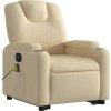 Elektrické zvedací masážní polohovací křeslo textil [3204413] (Barva Krémová)