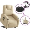 Elektrické zvedací masážní polohovací křeslo textil [3204413] (Barva Krémová)