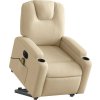 Elektrické zvedací masážní polohovací křeslo textil [3204413] (Barva Krémová)