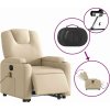 Elektrické zvedací masážní polohovací křeslo textil [3204413] (Barva Krémová)