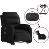 Elektrické zvedací masážní polohovací křeslo umělá kůže [3205063] (Barva Černá)