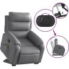 Elektrické zvedací masážní polohovací křeslo umělá kůže [3205063] (Barva Černá)