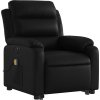 Elektrické zvedací masážní polohovací křeslo umělá kůže [3205063] (Barva Černá)