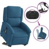 Zvedací masážní polohovací křeslo samet [3204312] (Barva Tmavě šedá)
