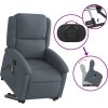 Zvedací masážní polohovací křeslo samet [3204312] (Barva Tmavě šedá)