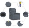 Zvedací masážní polohovací křeslo samet [3204312] (Barva Tmavě šedá)