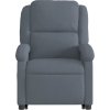 Zvedací masážní polohovací křeslo samet [3204312] (Barva Tmavě šedá)