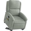 Zvedací masážní polohovací křeslo samet [3204312] (Barva Tmavě šedá)