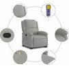 Zvedací masážní polohovací křeslo samet [3204312] (Barva Tmavě šedá)