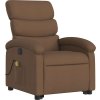 Zvedací masážní polohovací křeslo textil [3203995] (Barva Tmavě hnědá)