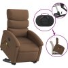 Zvedací masážní polohovací křeslo textil [3203995] (Barva Tmavě hnědá)