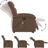Zvedací masážní polohovací křeslo textil [3203995] (Barva Tmavě hnědá)