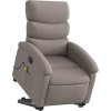 Zvedací masážní polohovací křeslo textil [3203995] (Barva Tmavě hnědá)