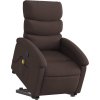 Zvedací masážní polohovací křeslo textil [3203995] (Barva Tmavě hnědá)