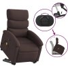 Zvedací masážní polohovací křeslo textil [3203995] (Barva Tmavě hnědá)