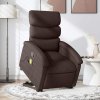 Zvedací masážní polohovací křeslo textil [3203995] (Barva Tmavě hnědá)