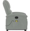 Elektrické zvedací masážní polohovací křeslo samet [3204333] (Barva Světle šedá)