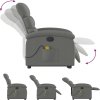 Elektrické zvedací masážní polohovací křeslo textil [3204014] (Barva Světle šedá)