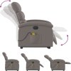 Elektrické zvedací masážní polohovací křeslo textil [3204014] (Barva Světle šedá)