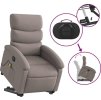 Elektrické zvedací masážní polohovací křeslo textil [3204014] (Barva Světle šedá)