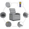 Elektrické zvedací masážní polohovací křeslo textil [3204014] (Barva Světle šedá)