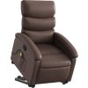 Zvedací masážní polohovací křeslo umělá kůže [3204049] (Barva Hnědá)