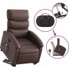 Zvedací masážní polohovací křeslo umělá kůže [3204049] (Barva Hnědá)