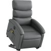 Elektrické zvedací masážní polohovací křeslo koženka [3204061] (Barva Černá)