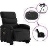 Elektrické zvedací masážní polohovací křeslo koženka [3204061] (Barva Černá)