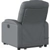 Elektrické zvedací masážní polohovací křeslo umělá kůže [3204454] (Barva Šedá)