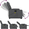 Elektrické zvedací masážní polohovací křeslo umělá kůže [3204454] (Barva Šedá)