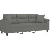 3místná pohovka s polštáři 180 cm tkanina z mikrovlákno [3200979] (Barva Tmavě šedá)