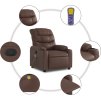 Masážní polohovací křeslo umělá kůže [374142] (Barva Hnědá)