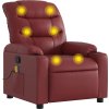Masážní polohovací křeslo umělá kůže [374142] (Barva Hnědá)