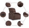 Polohovací křeslo umělá kůže [374135] (Barva Hnědá)