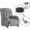 Elektrické masážní polohovací křeslo textil [3205304] (Barva Světle šedá)