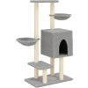Škrabadlo pro kočky se sisalovými sloupky 117 cm [172120] (Barva Tmavě šedá)