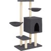 Škrabadlo pro kočky se sisalovými sloupky 117 cm [172120] (Barva Tmavě šedá)
