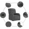 Elektrické zvedací polohovací křeslo textil [3205341] (Barva Tmavě šedá)