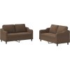 2dílná sedací souprava s poduškami textil [3201805] (Barva Hnědá)