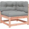 Zahradní pohovka s poduškami 2místná masivní borové dřevo [838118] (Barva Přírodní a šedá)