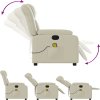 Masážní polohovací křeslo umělá kůže [373568] (Barva Krémová)