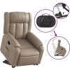 Zvedací polohovací křeslo umělá kůže [3205265] (Barva Krémová)