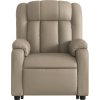 Zvedací polohovací křeslo umělá kůže [3205265] (Barva Krémová)