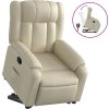 Zvedací polohovací křeslo umělá kůže [3205265] (Barva Krémová)