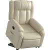 Zvedací polohovací křeslo umělá kůže [3205265] (Barva Krémová)