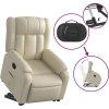 Zvedací polohovací křeslo umělá kůže [3205265] (Barva Krémová)